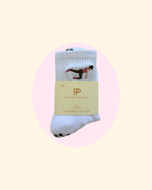 White Crew Sock Brunette
