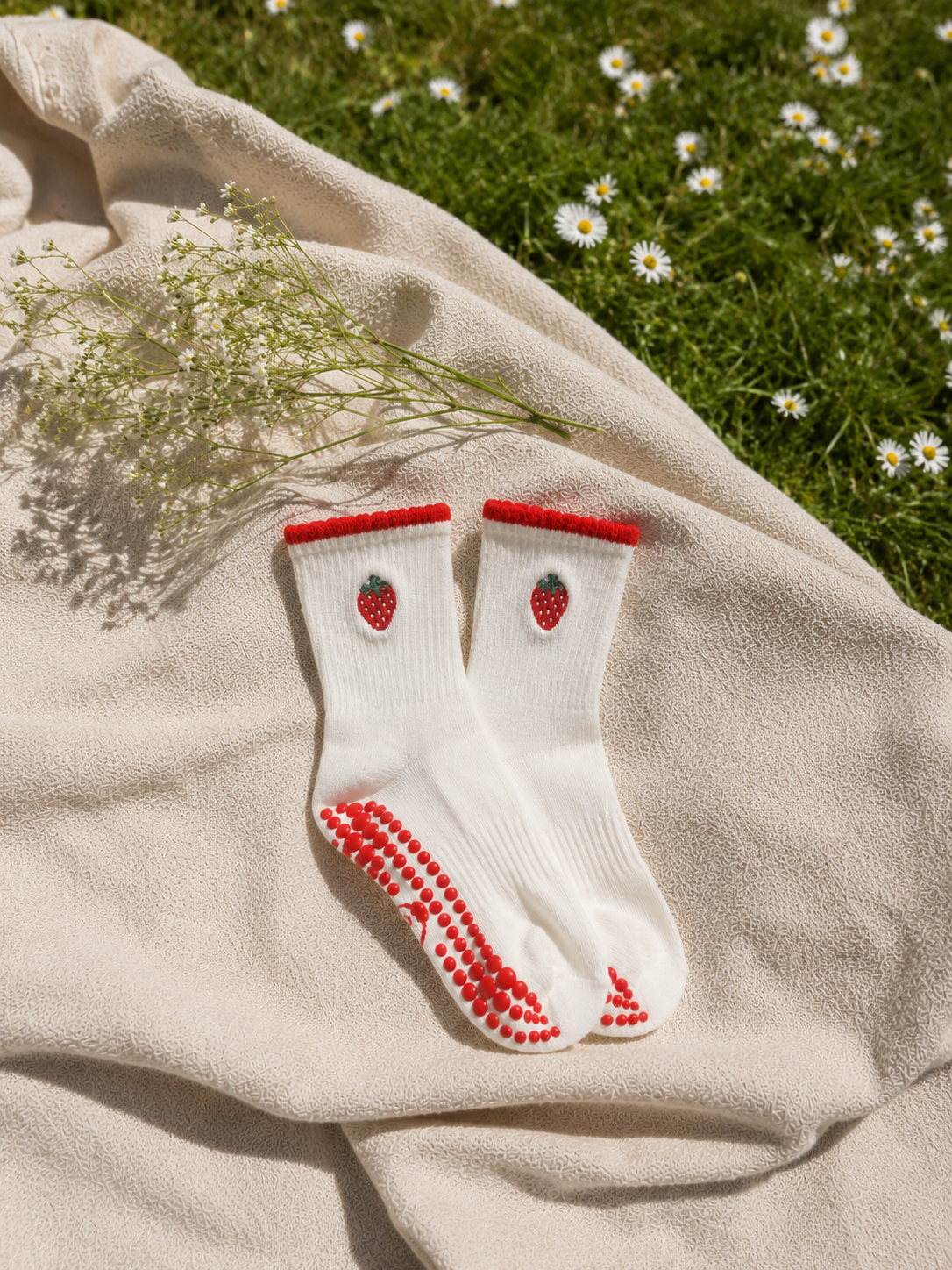 Strawberries & Cream Grip Socks