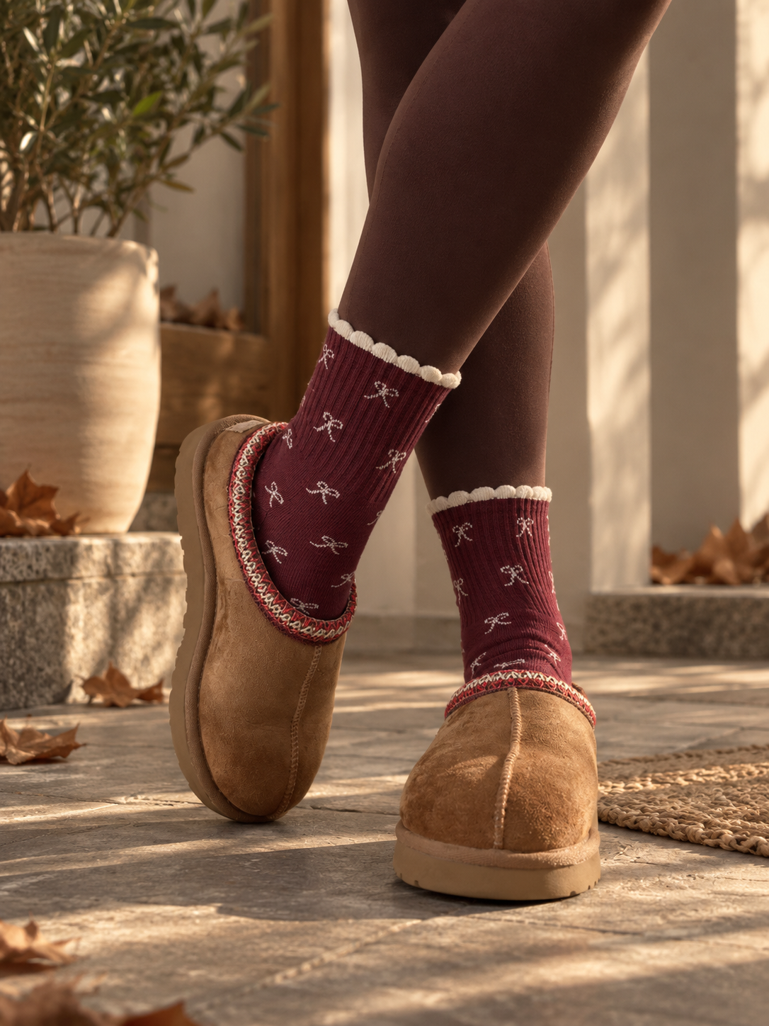 Burgundy Bow Grips