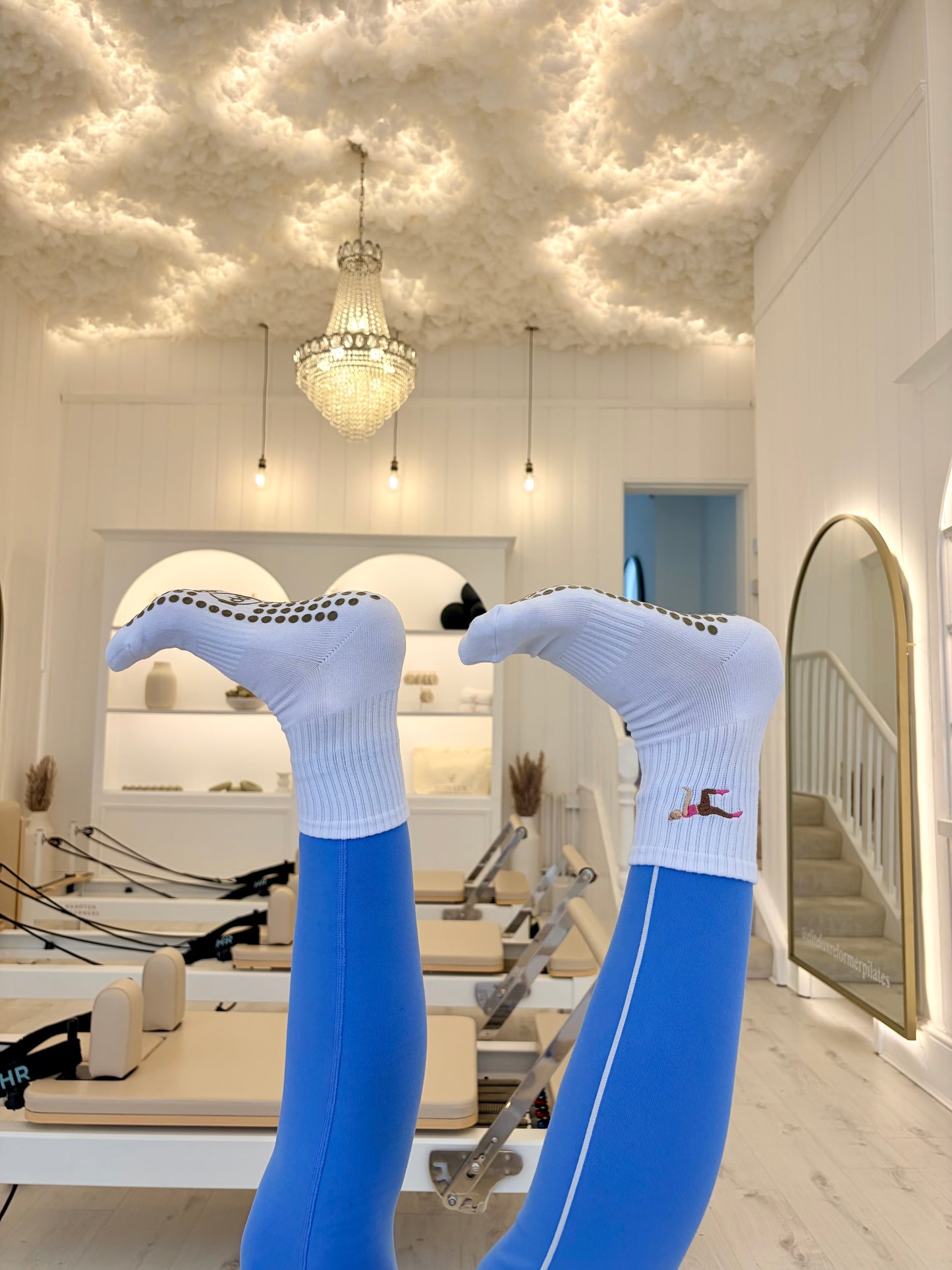 Blonde Grip Sock Duo – Black & White